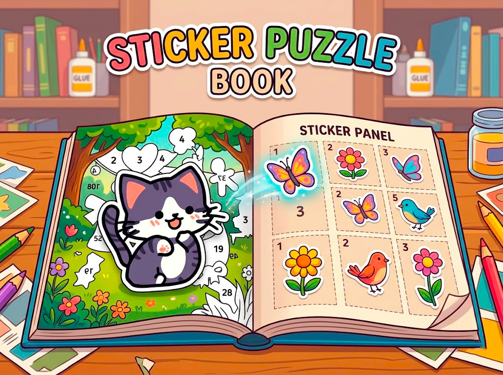 Sticker Puzzle Book(贴纸拼图书)免费在线游戏 | SGameS