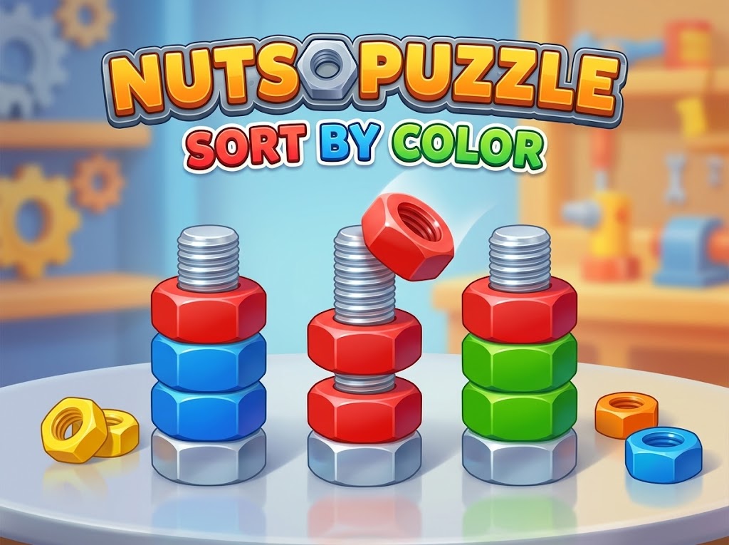 Nuts Puzzle: Sort By Color (견과류 퍼즐: 색상별 정렬) — 무료 온라인 게임 | SGameS