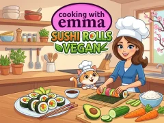 Logħba Cooking With Emma Sushi Rolls vegan onlajn