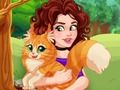 Olivia tames a cat 