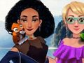 Jasmine and Rapunzel at the campsite 
