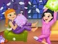 Crazy pillow fight at a sleepover 