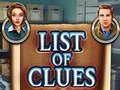 List of clues 