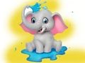 Coloring Book: Elephant Spraying Water 