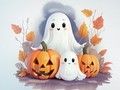 Coloring Book: Halloween Ghosts 