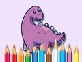 Coloring Book: Dinosaur With Flowers 