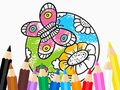 Coloring Book: Butterfly With Flower 