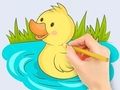 Coloring Book: Baby Duck Swim 