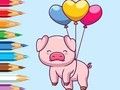 Coloring Book: Balloon Pig 