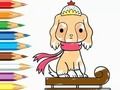 Coloring Book: Dog-Riding-Sled 