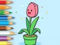 Coloring Book: A Bunch Of Tulips 