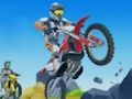 Motorcycle racing in the hills 