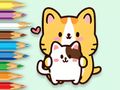 Coloring Book: Hugging Cat 