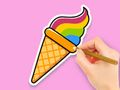 Coloring Book: Rainbow Ice Cream 