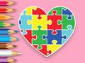 Coloring Book: Heart Jigsaw 
