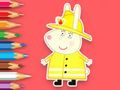 Coloring Book: Rabbit Firefighter 