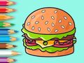Coloring Book: Delicious Hamburger 