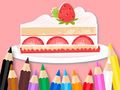 Coloring Book: Strawberry Cake 