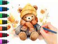 Coloring Book: Autumn Bear Coloring Book: Autumn Bear