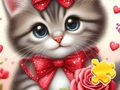 Jigsaw Puzzle: Rose Cat 