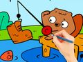 Coloring Book: Fishing Squirrel 