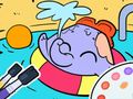 Coloring Book: Elephant Swim Coloring Book: Elephant Swim