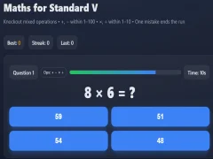 Maths for Standard V — free online game