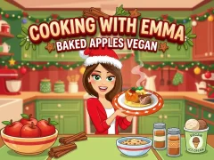 Cluiche Cooking with Emma Baked Apples vegan ar líne