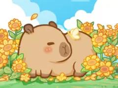 Jigsaw Puzzle: Capybara In Sunflowers — free online game