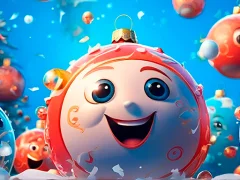 New Years Balls 2048 in 3D — free online game