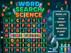 Гульня Word seach Science онлайн