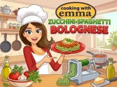 Cluiche Cooking with Emma Zucchini Spaghetti Bolognese ar líne