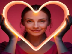 Spil Heart Woman Glowing Jigsaw online