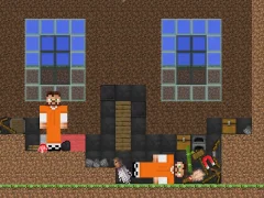 Escape from the prison in Mineblock! Destruction! — free online game