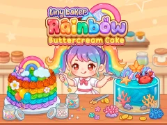 Gêm Tiny Baker: Rainbow Buttercream Cake ar-lein