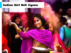Indian Girl Holi Jigsaw — δωρεάν online παιχνίδι