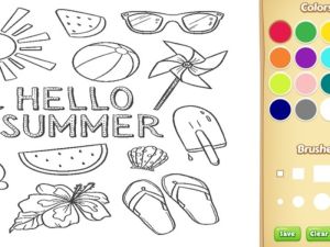 Hello Summer Coloring Book for Kids