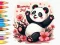 Coloring Book: Little Panda Cherry Blossoms — free online game