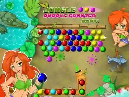 Cluiche Jungle Bubble Shooter Mania ar líne