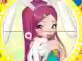 Lojë Winx bunny style: Round Puzzle në internet
