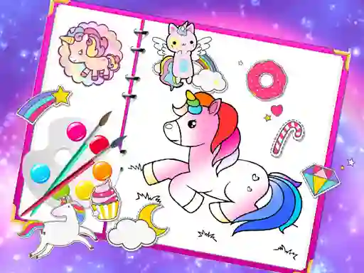 Fabulous Cute Unicorn Coloring Book — free online game