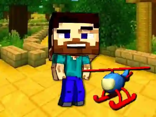 Mineblock Helicopter Adventure — free online game