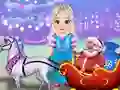 Little Elsa Clean Christmas Carriage — free online game