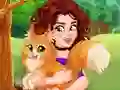 Olivia tames a cat — free online game