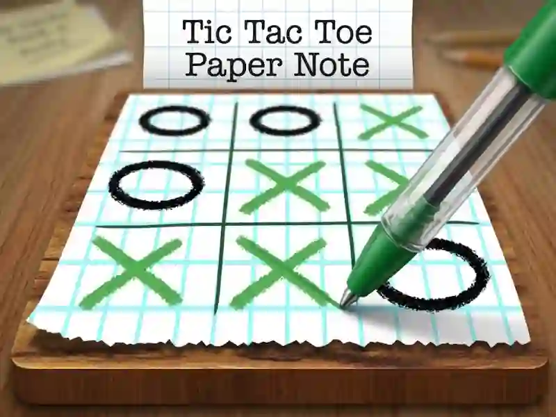 Tic Tac Toe Paper Note — безкоштовна онлайн гра