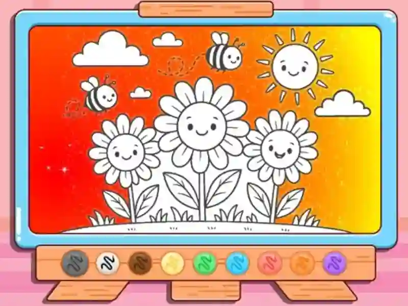 Coloring Book: Happy Flower — free online game