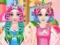 Princesses Rainbow Unicorn Hair Salon — free online game