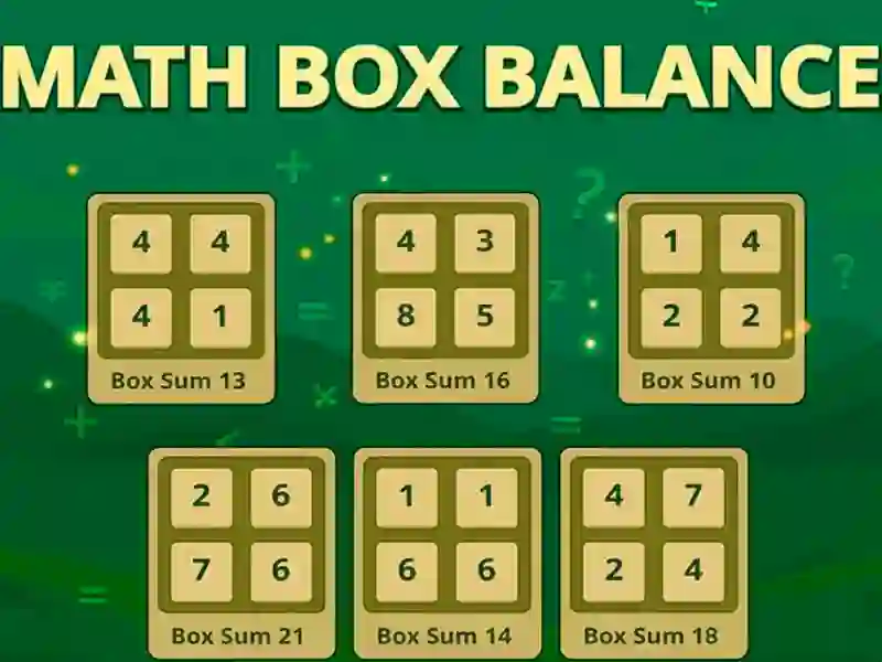 Math Box Balance — free online game