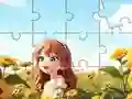 Logħba Jigsaw Puzzle: Sunflower Girl onlajn