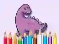 Coloring Book: Dinosaur With Flowers — free online game